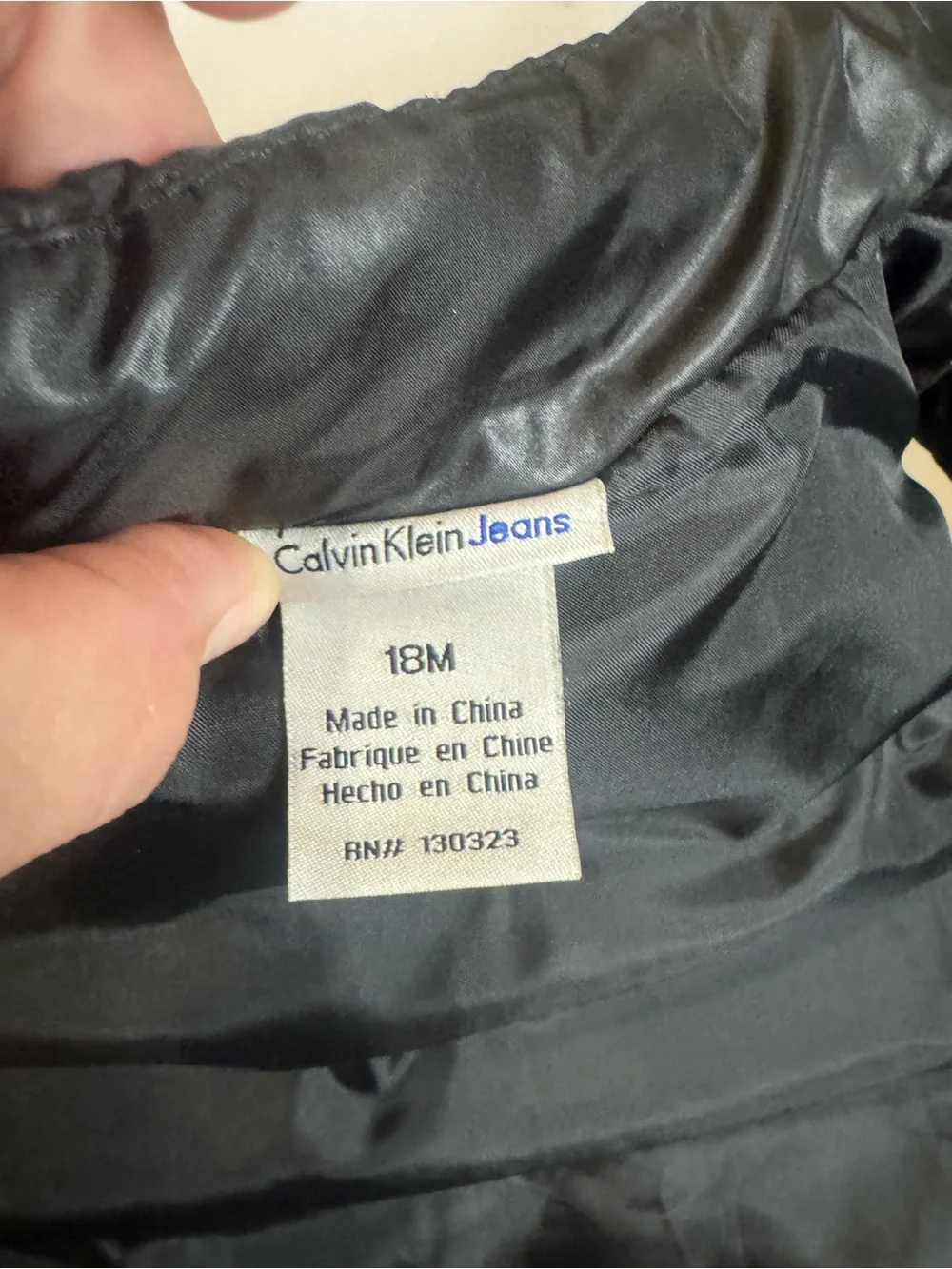 Calvin Klein toddler boys' puffer vest black / heather gray pockets zip 18m